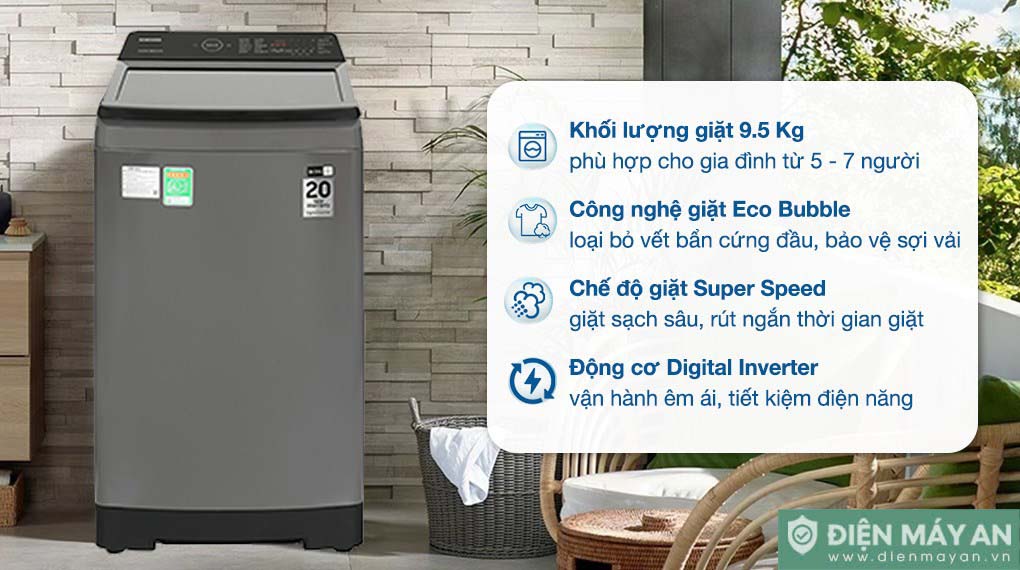 Máy Giặt Samsung Inverter 9.5 Kg WA95CG4545BDSV - tổng quan